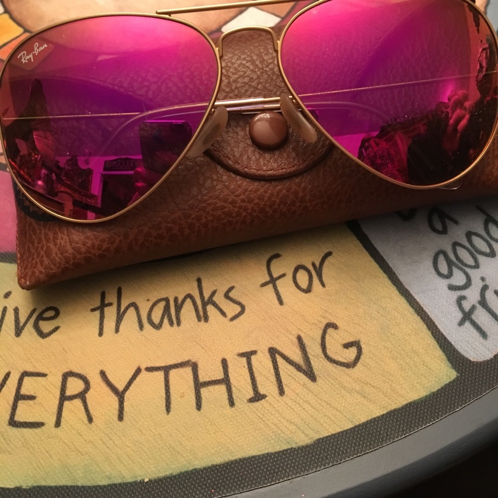 Rayban Pink Flash Mirrored Lens Aviators